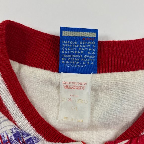 Vintage 80s 90s Ocean Pacific OP All Over Print Jacket Mens Medium Surf Bad Boy - Picture 4 of 13